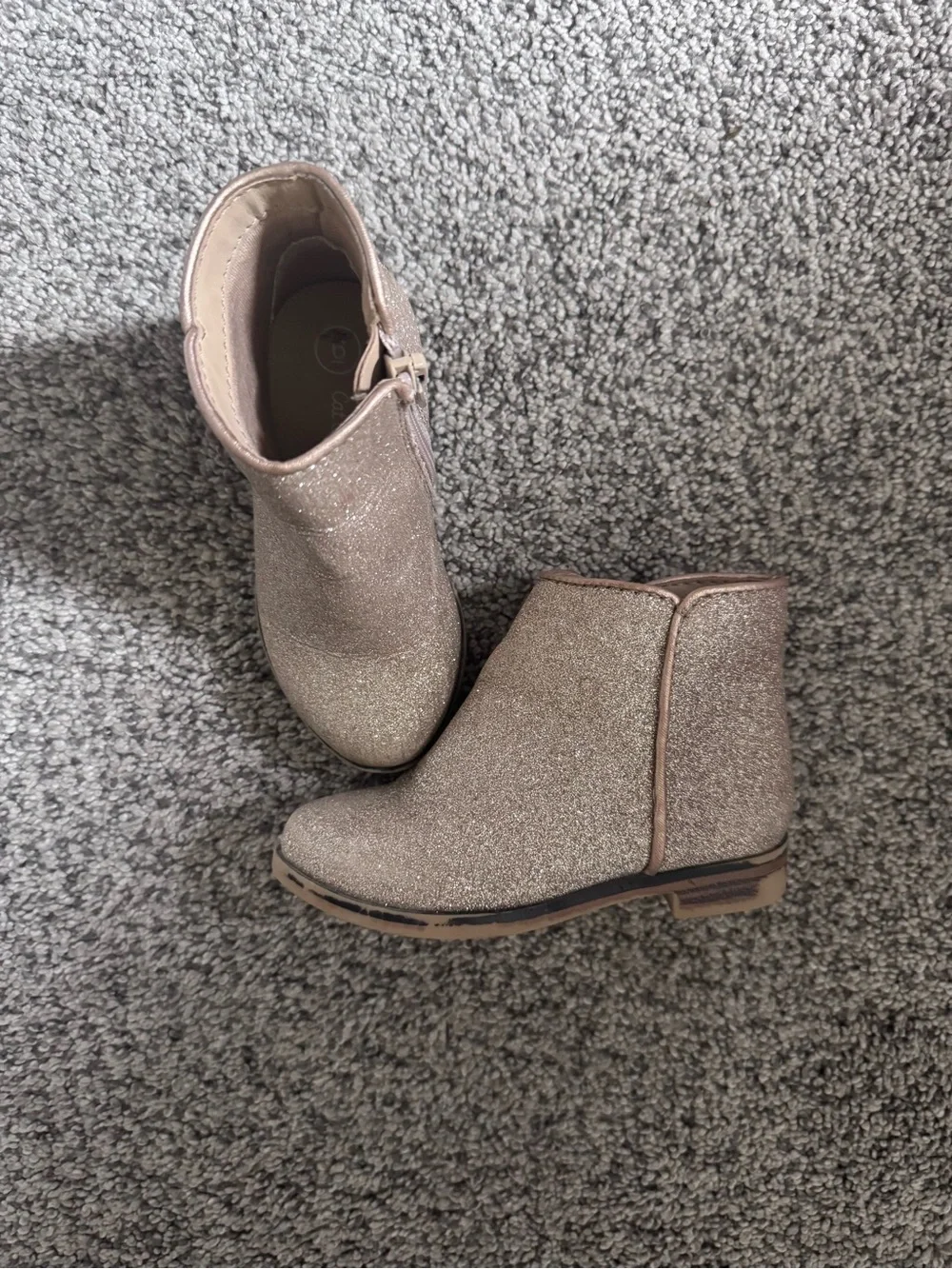 Cat & Jack Girls' Glitter Ankle Boots - Rose